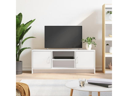 White TV stand 102x30x37.5 cm engineered wood DVIU47300