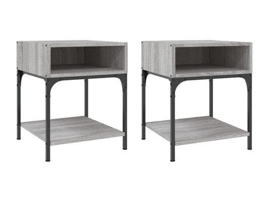 Artigeo bedside tables, 2 pcs, grey, 40x41x50 cm, engineered wood, DELB23198