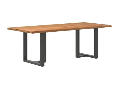 Light brown rectangular solid oak dining table DECQ09809