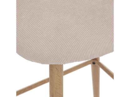 Set of 2 iron and wood bar stools, beige color - Length 48 x Depth 56 x Height 106 cm KXFB93118