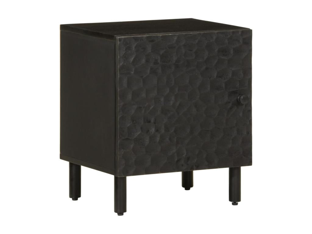 2-piece black bedside tables, 40x33x46 cm, solid mango wood XWZP88313