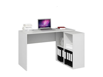 Chezlova - 2-in-1 Corner Computer Desk - Bookshelf/Storage Unit with 4 Shelves - Multi-Storage Computer Table AVNN21499