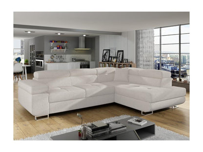 Chezlova convertible right-hand corner sofa in beige fabric HNXI08096