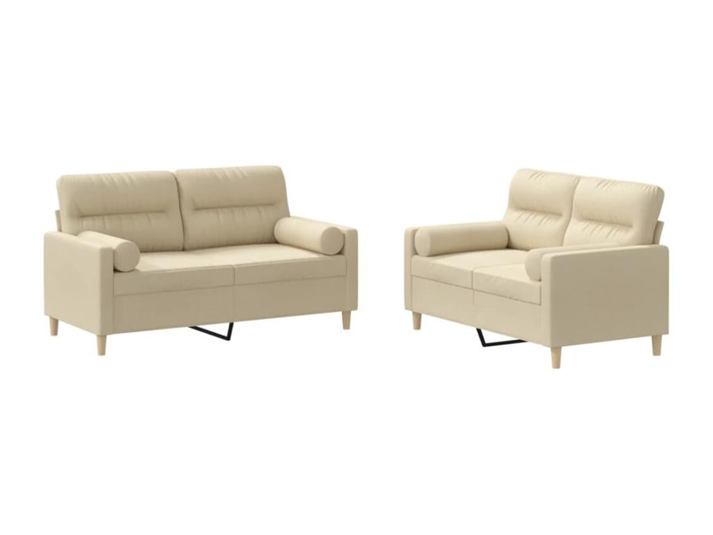 2-piece sofa set with cream fabric cushions ETXQ01182
