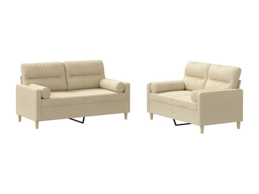 2-piece sofa set with cream fabric cushions ETXQ01182
