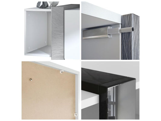 Matte White TV Stand with Lacquered Edges, WxHxD 149x45.5x34 cm, HKJQ12280