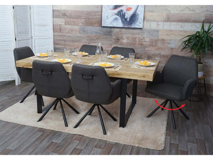 Artigeo-H71 dining chair, set of 6, swivel, grey-brown, VPAR43812