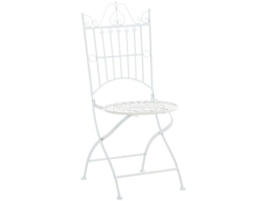 Set of 2 Garden Chairs - Metal / Metal - White - Chezlova ERQU02983