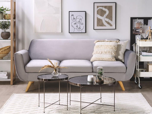 Chezlova 3-seater sofa cover, Grey Velvet DWWG25794