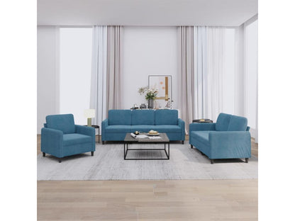 3-piece blue velvet sofa set YWDX91015