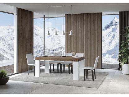 Roxell Mix extendable table 90x160/264 cm, walnut top, white ash legs FTQF35995