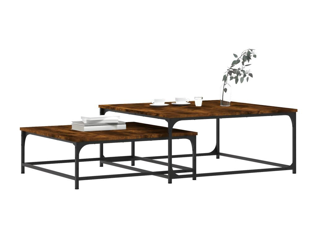 Nesting coffee tables, 2 pcs, smoked oak, engineered wood LHWO66975