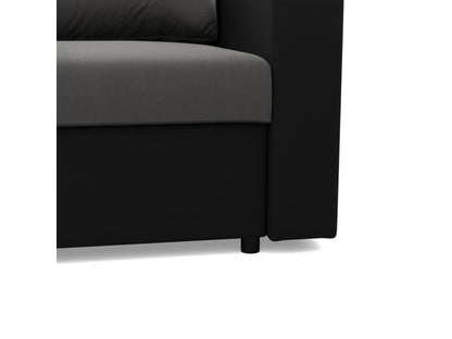 2-seater sofa with sleeper function, Dark Grey/Black SHVJ56676