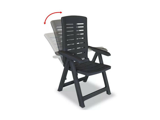 Artigeo Anthracite Plastic Folding Garden Chair - Set of 4 ZKUY89859