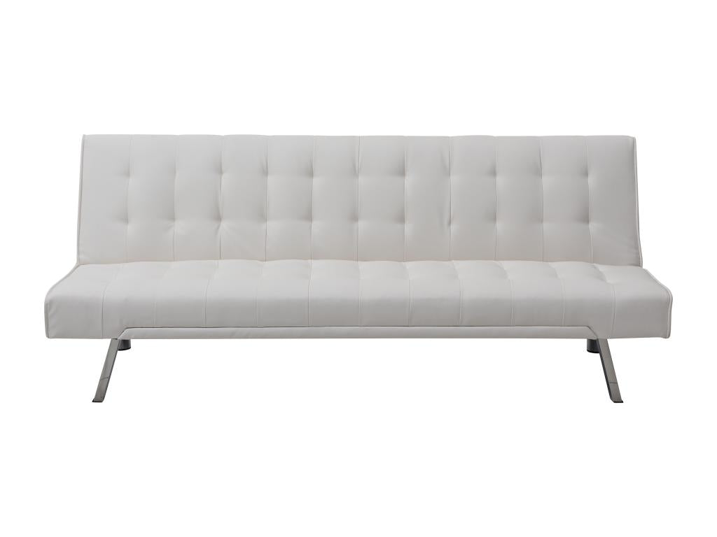 Chezlova convertible sofa in white faux leather Chezlova NFGV77418