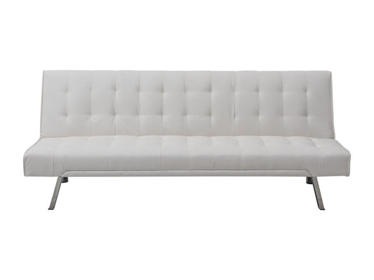 Chezlova convertible sofa in white faux leather Chezlova NFGV77418