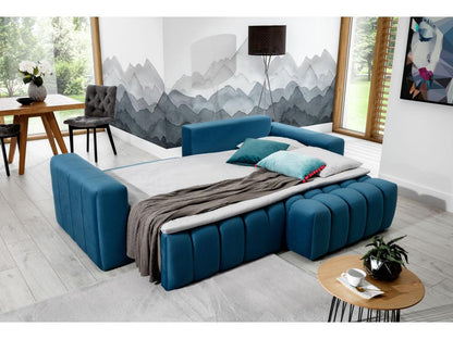 Chezlova 250cm OHDO09088 grey quilted velvet designer convertible sofa with left-hand corner