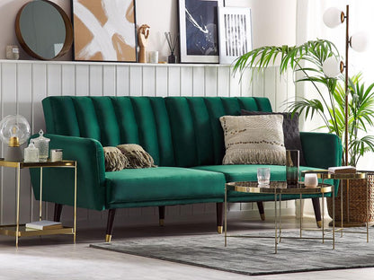 Artigeo Emerald Green Velvet 3-Seater Sofa Bed YCSB85625