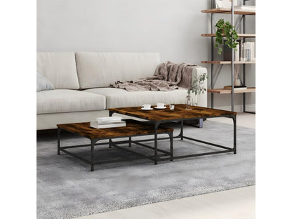 Nesting coffee tables, 2 pcs, smoked oak, engineered wood LHWO66975