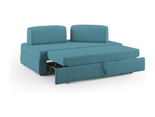 Liberty Sofa with pull-out ottoman and removable backrest in waterproof fabric T02 200 cm sky blue GRKI36809