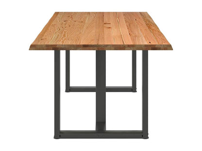 Light brown rectangular solid oak dining table DECQ09809