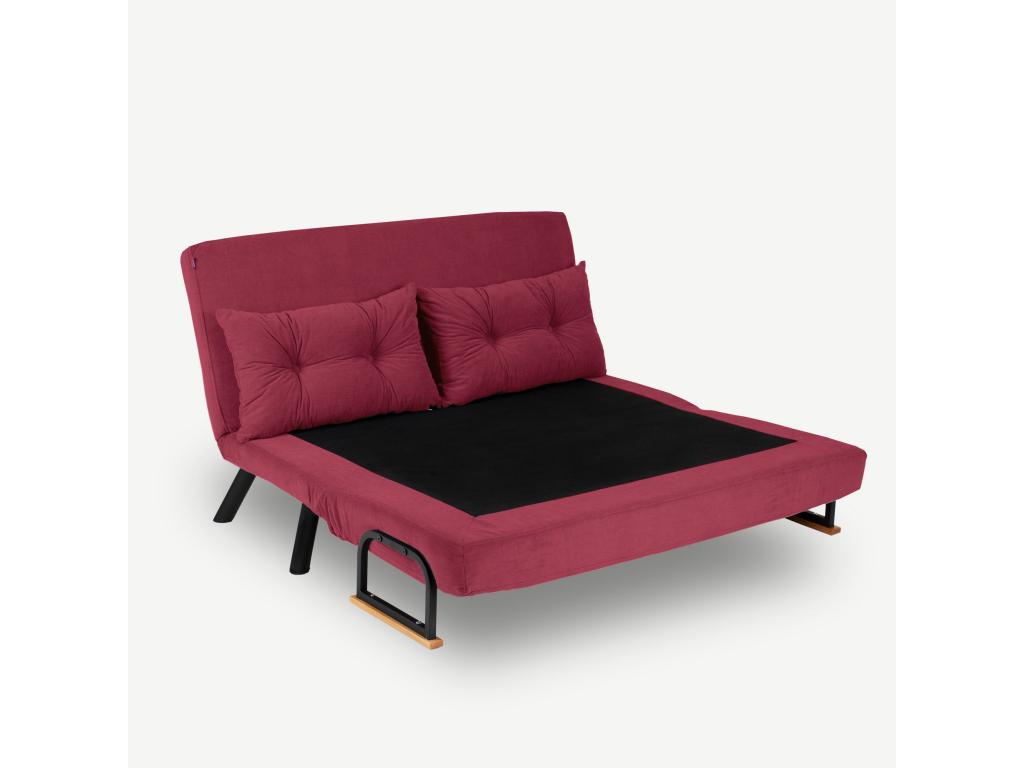Artigeo fabric sofa bed - Bordeaux color - 2-seater CQOZ42974