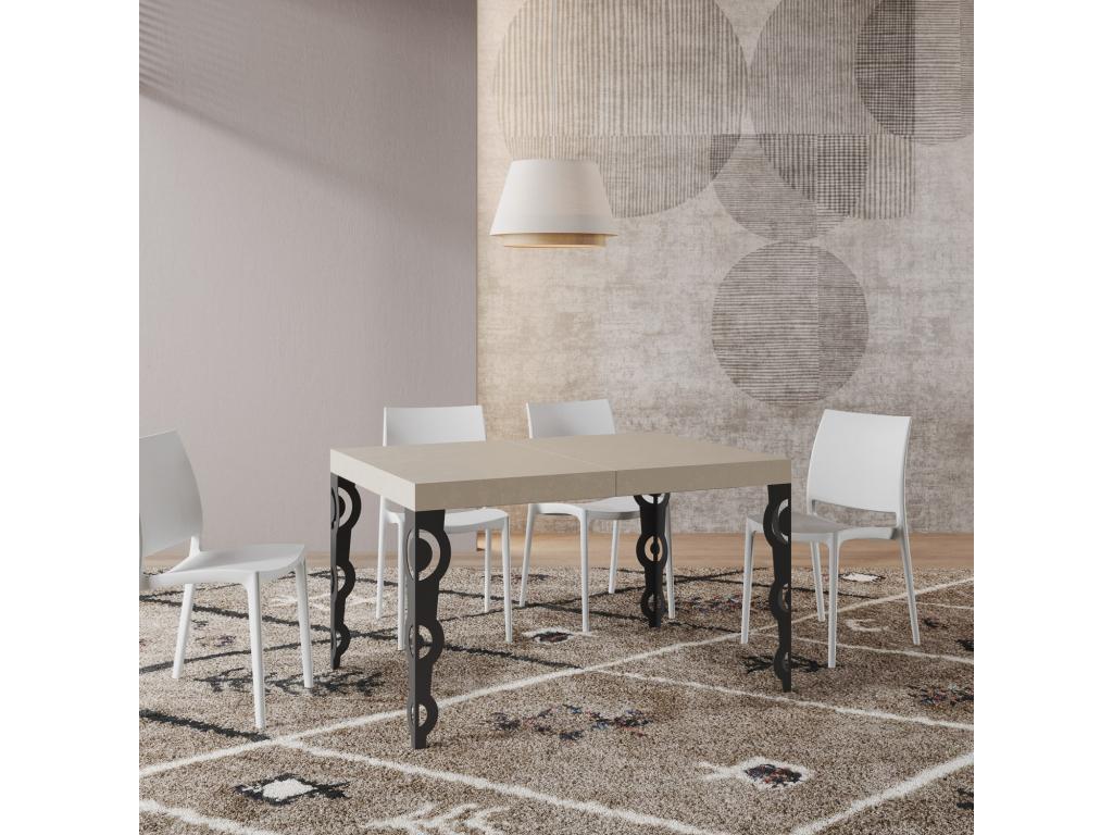 Karamay extendable table 90x120/224 cm, cashmere finish, anthracite legs, MUAT82681