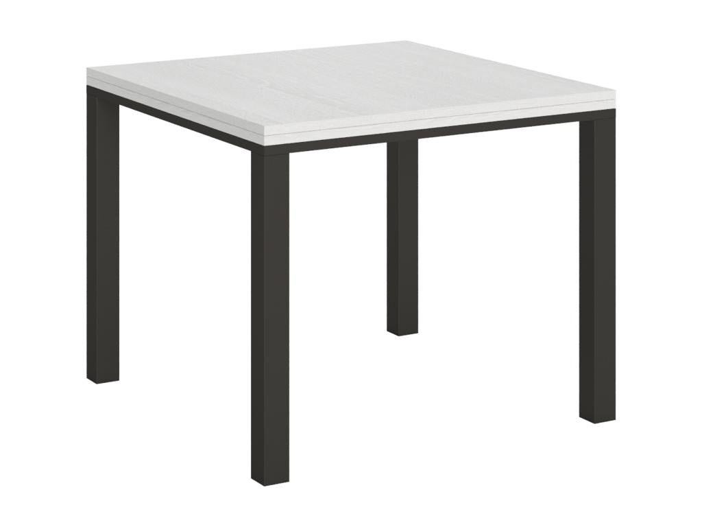Extendable folding table 90x90/180 cm Everyday Artigeo White Ash frame Anthracite RVCF15606