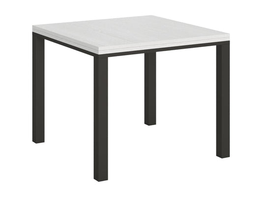 Extendable folding table 90x90/180 cm Everyday Artigeo White Ash frame Anthracite RVCF15606