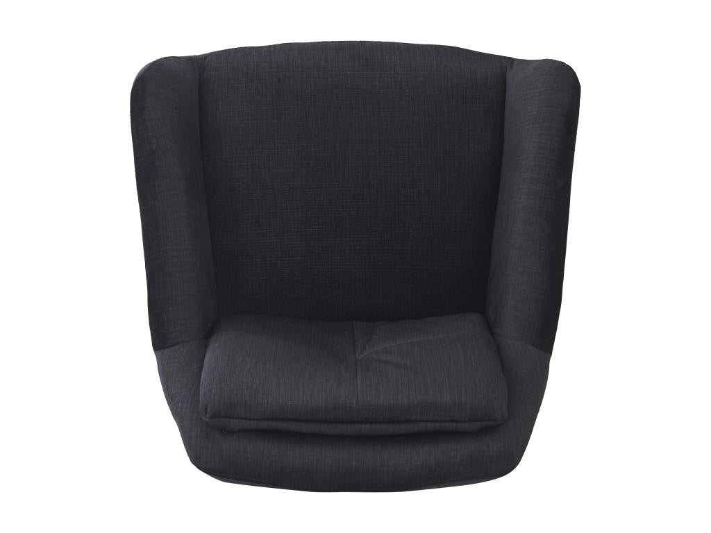 Set of 6 swivel velvet chairs - adjustable metal legs - Black LEMH28646