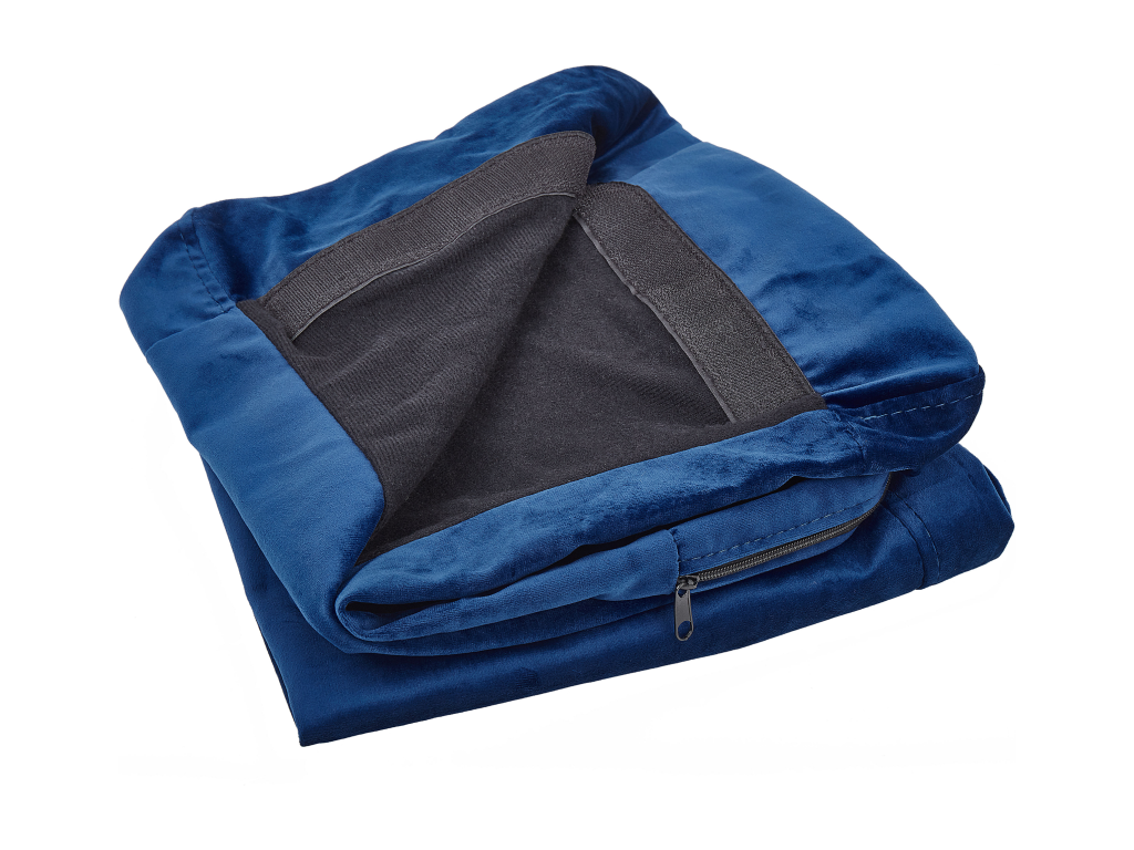 Artigeo 2-seater sofa cover, navy blue velvet, HRXX26440