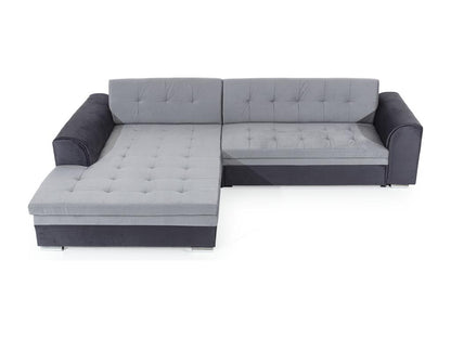 Chezlova 4-seater right-hand corner sofa bed in dark blue and turquoise fabric, 295cm PEGJ51815