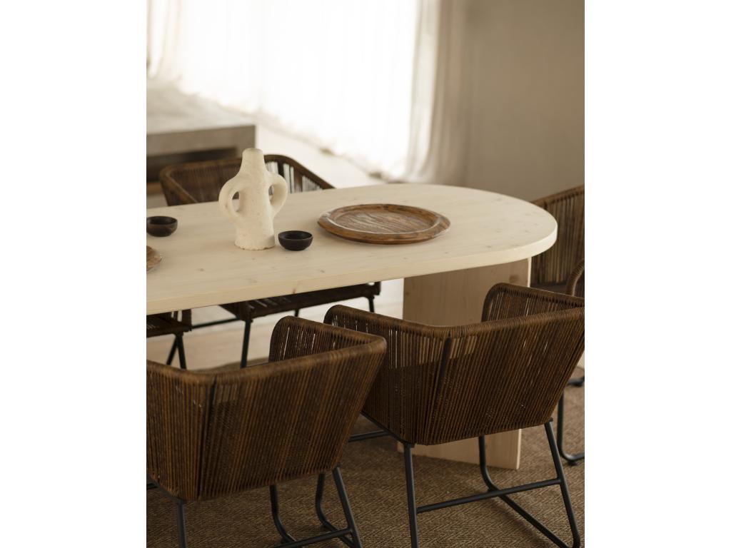 Natural fir wood dining table 200x75cm - Chezlova AEKM65730