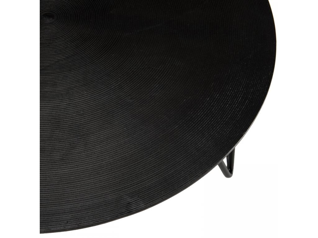 Chezlova - Round coffee table 75x75cm black aluminum with black metal hairpin legs CXMP49157