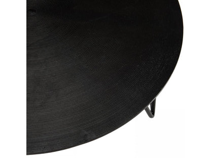 Chezlova - Round coffee table 75x75cm black aluminum with black metal hairpin legs CXMP49157
