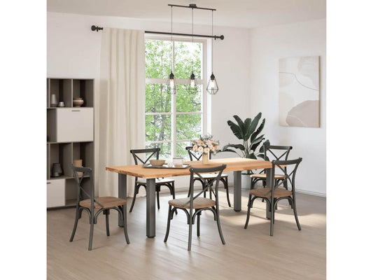 Light brown rectangular solid oak dining table WCIO29186