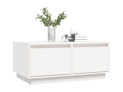 Coffee table, white, 80x50x35 cm, solid pine wood, WURF23148