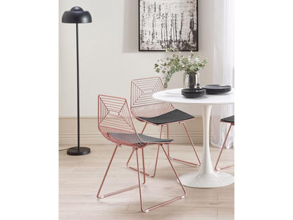 Set of 2 BEATTY dining chairs, metal, rose gold, NZJW83546