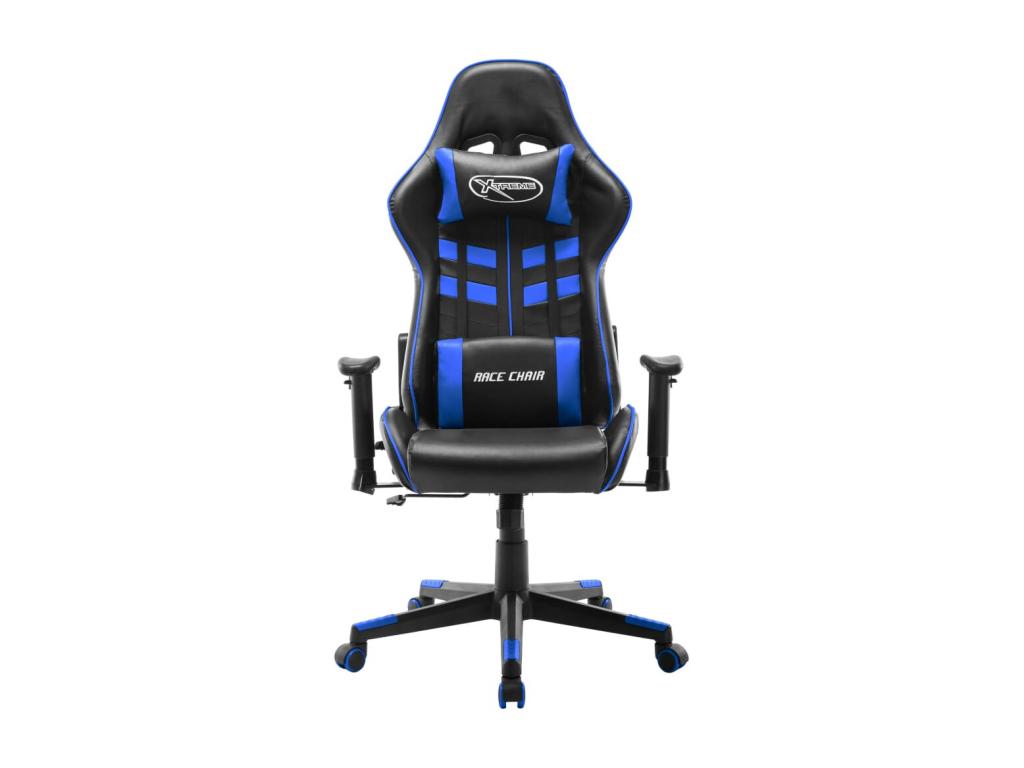Gaming chair, black and blue, artificial leather, IRCL00323