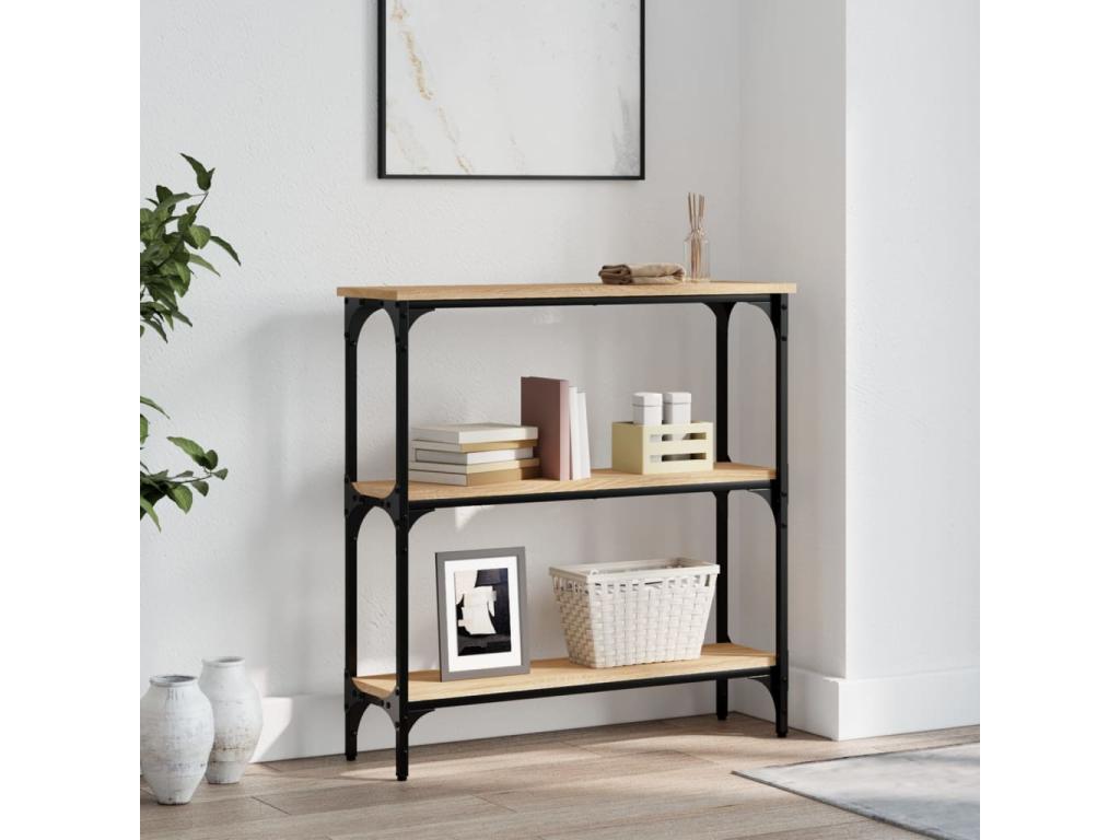 Artigeo oak console table 75x22.5x75 engineered wood XXXC53643