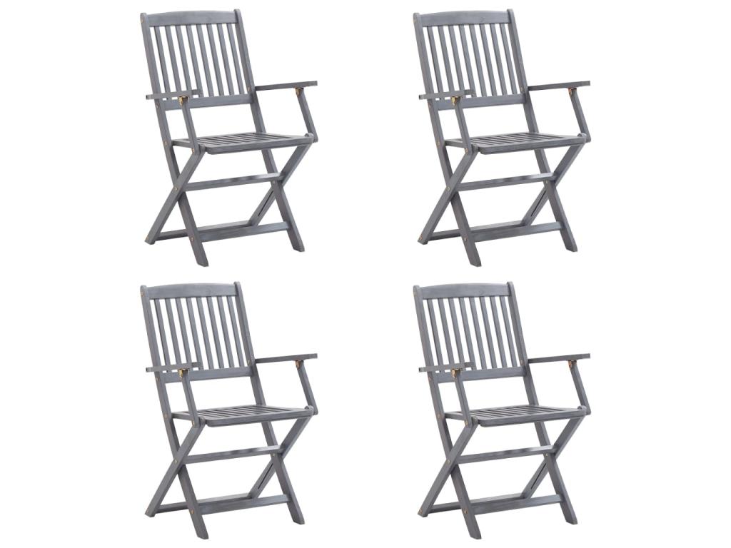Artigeo 3 TYQW60041 Outdoor Folding Chairs, Set of 4 with Cushions, Wooden