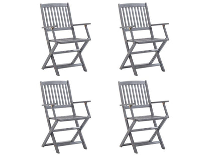 Artigeo 3 TYQW60041 Outdoor Folding Chairs, Set of 4 with Cushions, Wooden