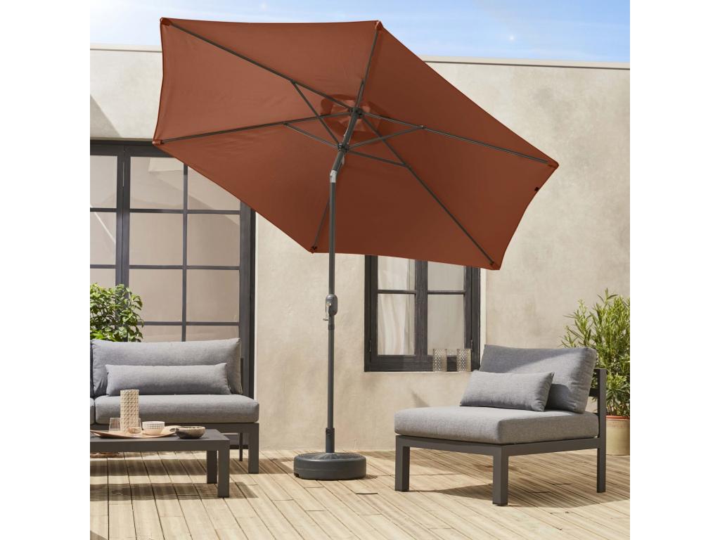 300cm Round Straight Parasol - Chezlova - Adjustable Central Aluminium Pole and Chezlova Opening ETIN06284