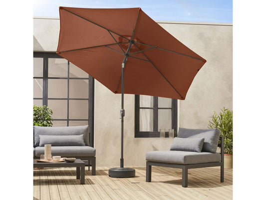 300cm Round Straight Parasol - Chezlova - Adjustable Central Aluminium Pole and Chezlova Opening ETIN06284