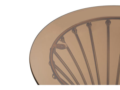 Gold-tone metal and glass table, 40x82 cm, JDDJ49380