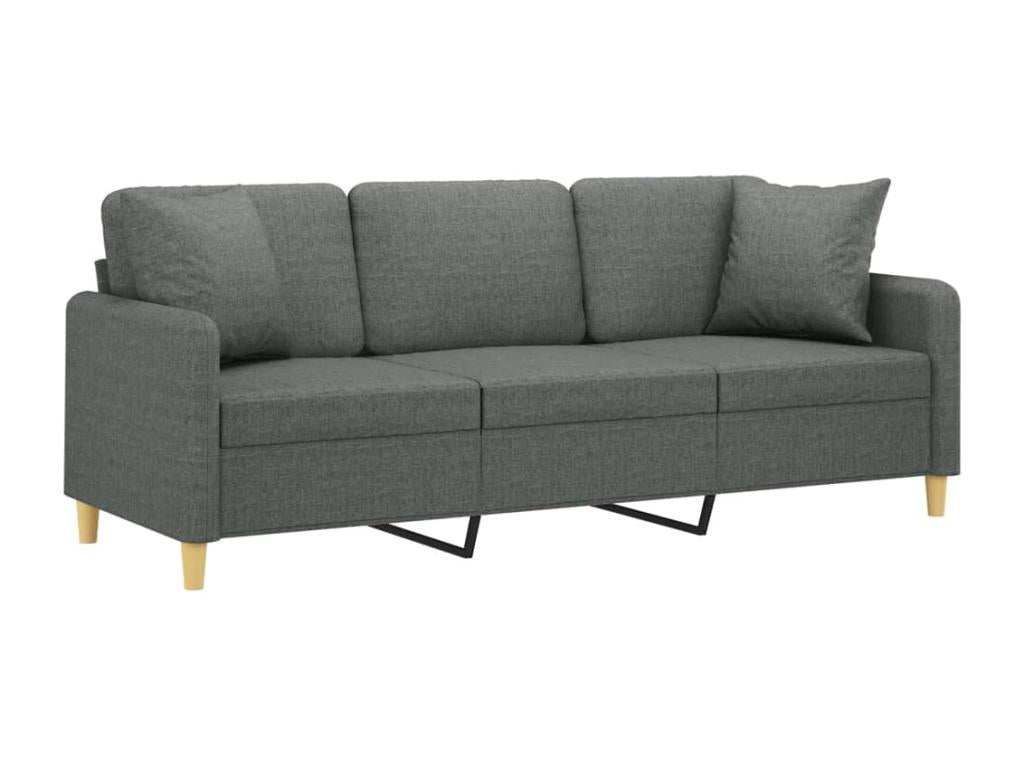 3-seater sofa with dark grey cushions, 180 cm, fabric JVSJ20099