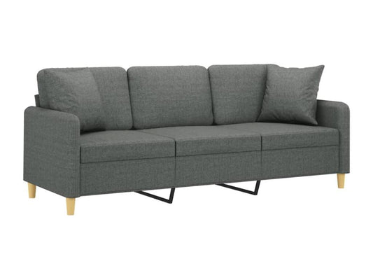 3-seater sofa with dark grey cushions, 180 cm, fabric JVSJ20099