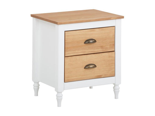Artigeo - Bedside table with 2 drawers in white pine EWOU32732