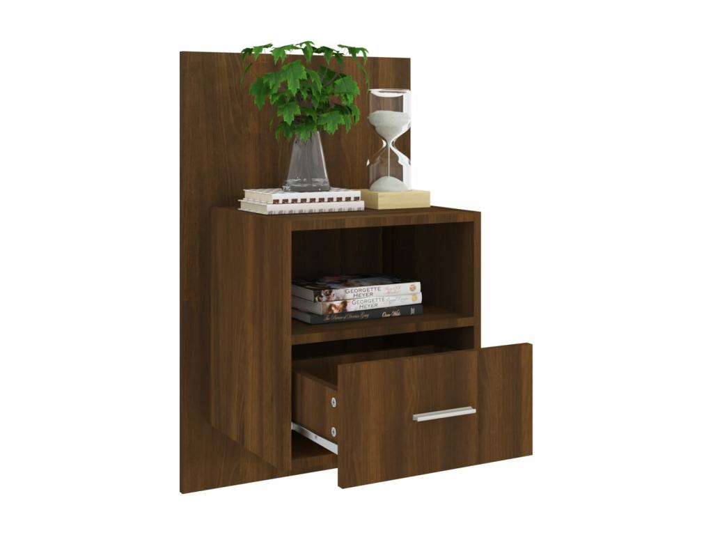 Wall-mounted bedside table, brown oak, ZWYD91848