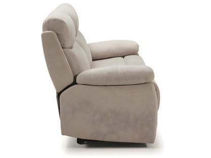 Chezlova 3-seater manual sofa in cream-colored fabric - W- 190 x D- 90 x H- 103 cm GEMZ35932